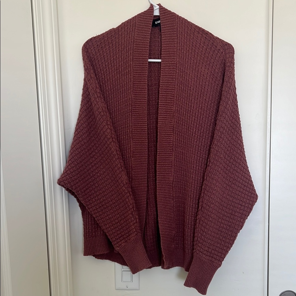Express Pink Chunky Knit Cardigan Sweater